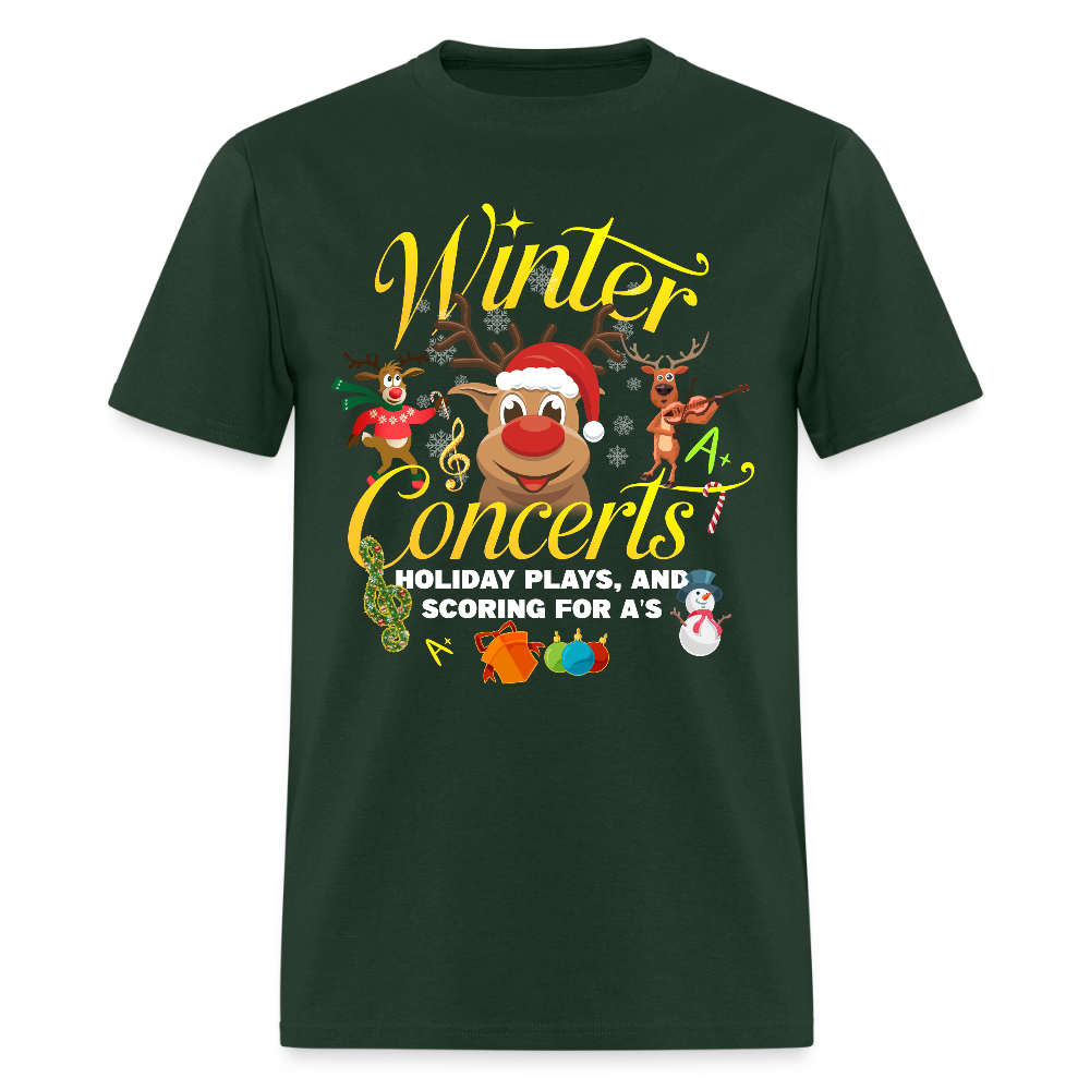 🎄 Winter Concerts, Holiday Plays & Scoring A+ — Holiday Teacher Tee ✏️✨ - forest green