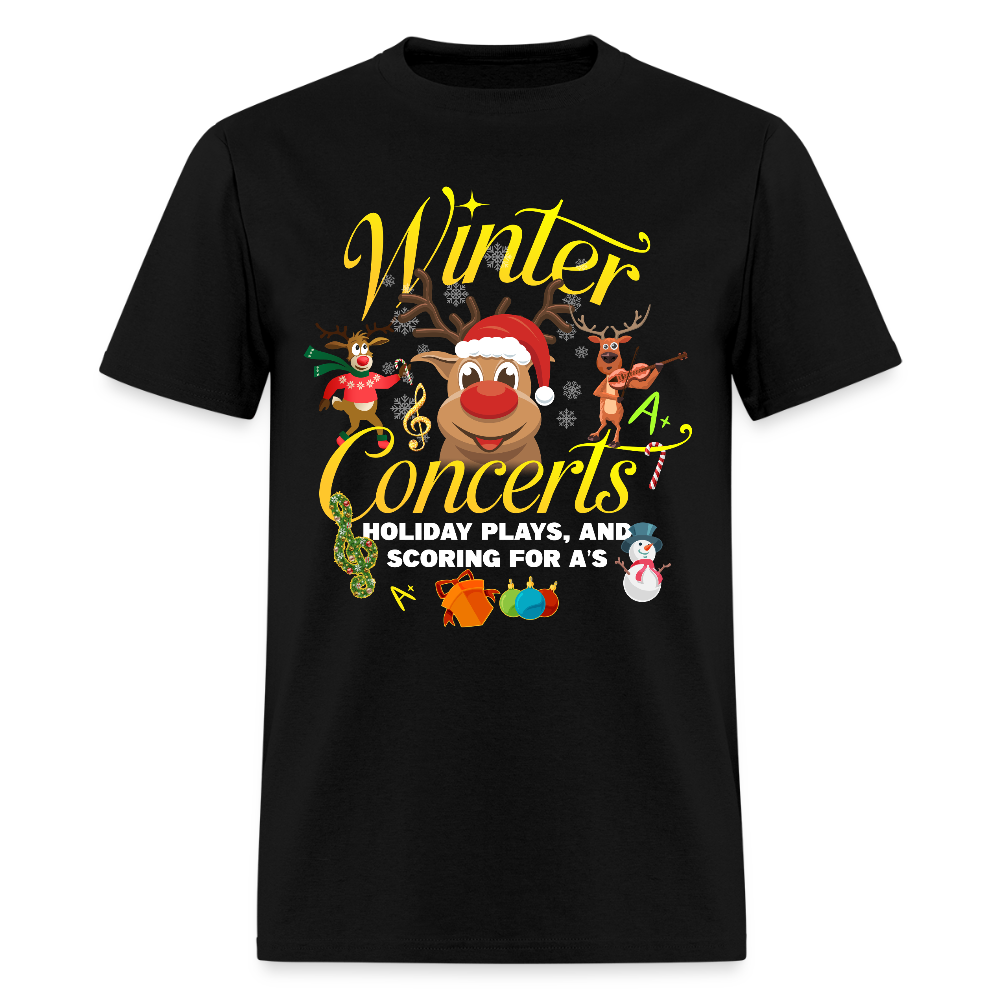 🎄 Winter Concerts, Holiday Plays & Scoring A+ — Holiday Teacher Tee ✏️✨ - black