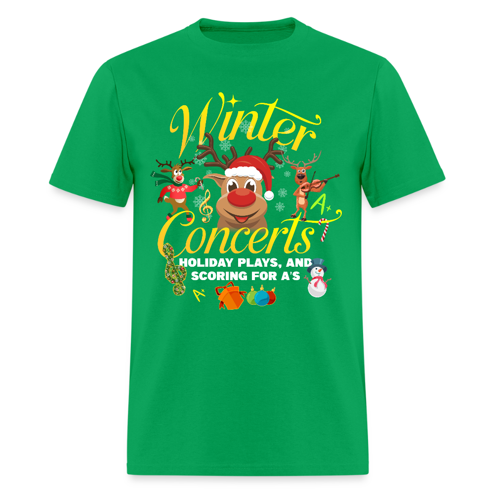 🎄 Winter Concerts, Holiday Plays & Scoring A+ — Holiday Teacher Tee ✏️✨ - bright green