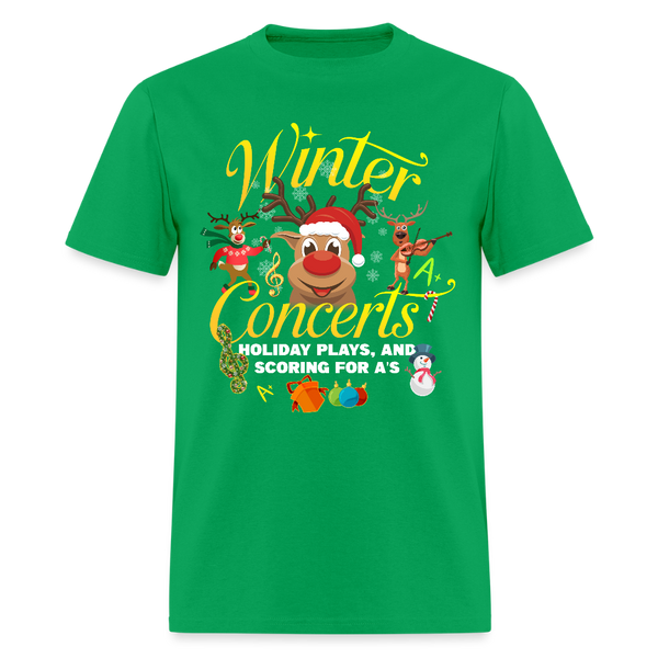 🎄 Winter Concerts, Holiday Plays & Scoring A+ — Holiday Teacher Tee ✏️✨ - bright green